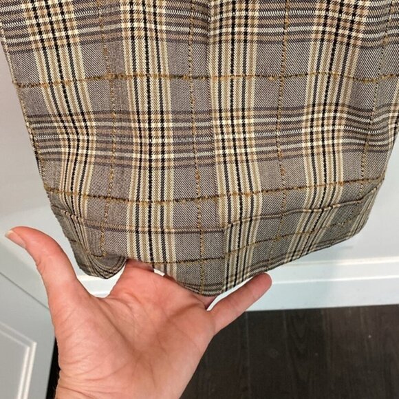 H&M Brown Plaid Flare Pants - Picture 4 of 16